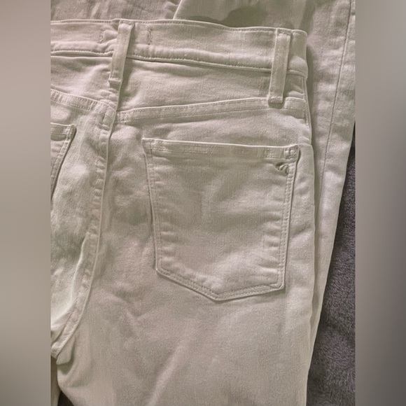 Madewell Cali Demi Boot White Frayed Hem Jeans - Picture 6 of 10